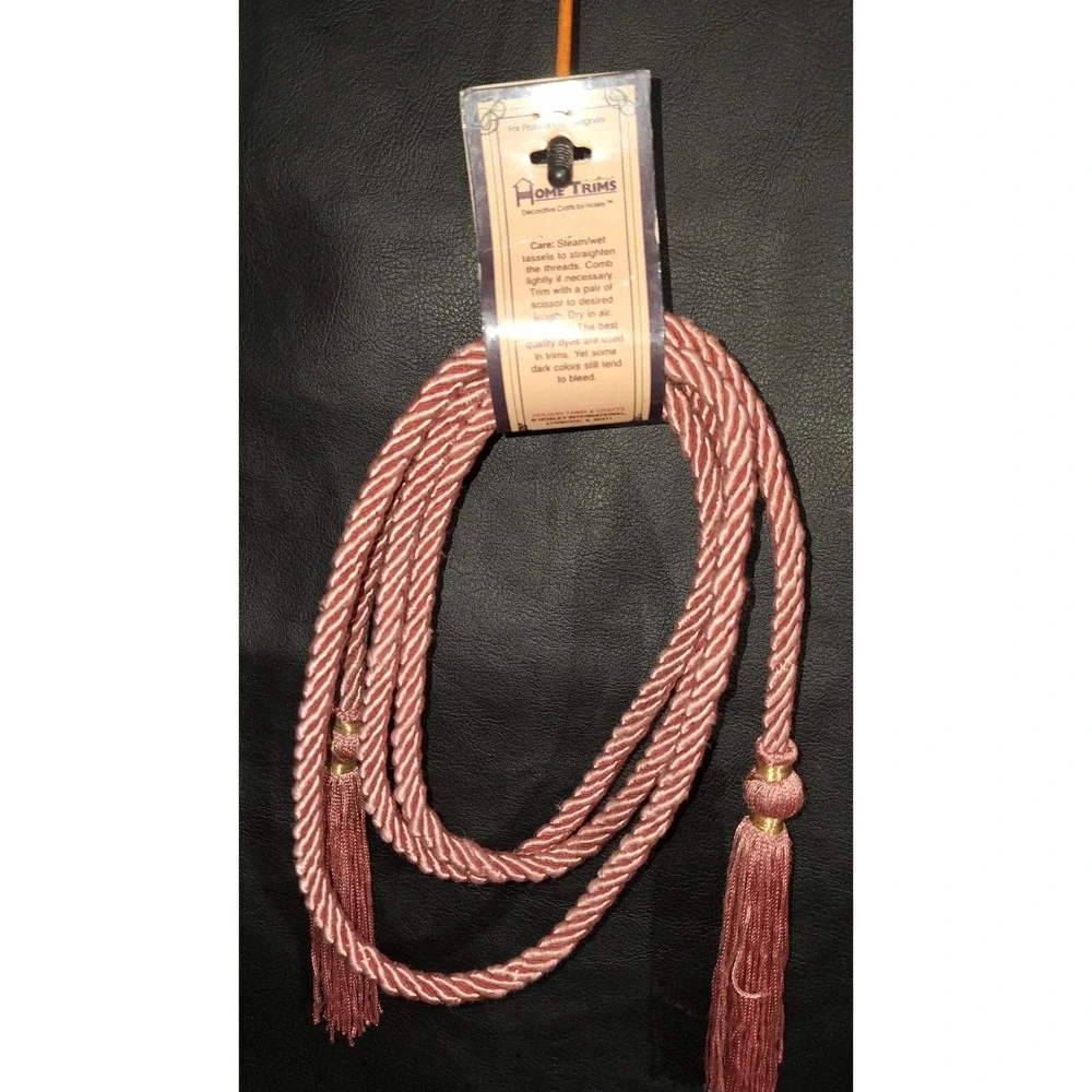 Home Trims Hosley Wired Rose Garland 6 Foot Vintage Pink Tassel Rope T10036
